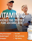 Vitamin C Powder Pure Ascorbic Acid Soluble Fine Non GMO Crystals - Promotes Healthy Immune System and Cell Protection - Powerful Antioxidant - 1 Pound (16 Ounces)