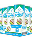 Positive Energy Beverage Tropical Bliss  12oz Can Pack of 12  Zero Sugar Energy Drink Supports Immunity and Hydration