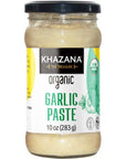 Khazana Organic Garlic Paste  1 x 10 oz Jar  NonGMO Vegan Gluten Free Kosher  Authentic Indian Meals Made Easy at Home