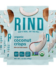 RIND Snacks | All Natural Coconut Crisps | Unsweetened | Dried Fruit Superfood | Snack Chips | Low Carbs | High Fiber | Keto | Gluten Free | Vegan | Paleo | Fruit Snacks | 1.4 oz | 12 Pack