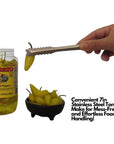 El Pato Hot Yellow Chili Peppers 22oz Pack of 2 Bundle with 7in Stainless Steel Sawtooth Tongs by The Stocked Pantry