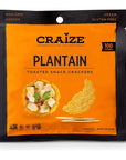 Craize Sweet Plantain Crisps | Gluten Free, Vegan, Kosher, Toasted Corn Crackers | 24 pack, 0.77oz each