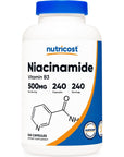 Nutricost Niacinamide (Vitamin B3) 500mg, 240 Capsules - Non-GMO, Gluten Free, Flush Free Vitamin B3