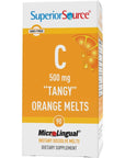 Superior Source Vitamin C 500 mg MicroLingual Tablets - Buffered VIT C Tangy Orange Melts - Immune System Booster, Energy Vitamins - 90 Count