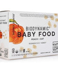 White Leaf Provisions Biodynamic Organic Baby Food - 12 x 3.17 Oz Peach + Oat Unsweetened Baby Puree Pouches - Squeezable Baby Food & Toddler Snack