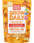 Healthy Heights Grow Daily Boys 10+ Shake Mix Bag Protein Powder (Vanilla) - Developed by Pediatricians - High in Protein Nutritional Shake - Contains Key Vitamins & Minerals