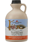 Hidden Springs Maple Organic Vermont Maple Syrup Grade A Amber Rich 32 Ounce 1 Quart Family Farms BPAfree Jug