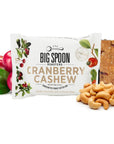 Big Spoon Roasters Cranberry Cashew Nut Butter Bars - High Protein Bars with Non-GMO Pea Protein - Energy Bars with Peanut & Cashew Nut Butters - Gluten & Soy Free, Lean Protein Bars - 12-Count