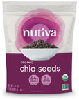 Nutiva USDA Organic Premium Nutrient-Dense Raw Black Chia Seeds with 3g Protein & 5g Fiber for Salads, Yogurt & Smoothies, Non-GMO, Vegan, Gluten-Free, Keto & Paleo, 32 Ounce (Pack of 1)