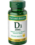 Nature's Bounty Vitamin D, Supports Immune Health & Bone Health, 2000IU Vitamin D3, 150 Softgels ,150 Count (Pack of 1)