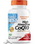 Doctor's Best High Absorption CoQ10 with Bioperine, Heart Health & Energy Production, Non-GMO, Gluten & Soy Free, Vegan, 100 Mg, 120 count