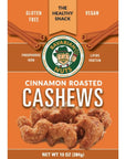 Magic Bavarian Cinnamon Roasted Cashews 10 Oz  Sweet GlutenFree Vegan Nuts Made in the USA