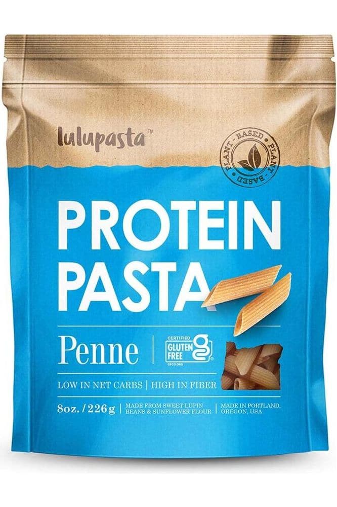 High Protein Pasta, 19g, Made with Lupin Flour &amp; Sunflower Flour, 4g Net Carb, Gluten Free, Keto Pasta, Low Carb Pasta, Lupin Pasta by lulupasta (Penne, 1 Pack)