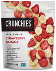 Crunchies Freeze-Dried Fruits, 100% All Natural Crispy Fruit, Non GMO and Kosher, Resealable Freeze Dried Fruit Snack Packs, Pack of 6 (Strawberry Banana)