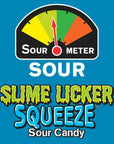 Toxic Waste Slime Licker Squeeze Sour Candy  12 Count Display  with Blue Razz Cherry and Green Apple Flavors  247 oz Tubes