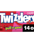 TWIZZLERS PULL 'N' PEEL Cherry Flavored Licorice Style, Low Fat Candy Bag, 14 oz