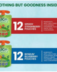 GoGo SqueeZ Fruit  VeggieZ Speedy Strawberry  Bowlin Blueberry Applesauce Pouches 32 oz 24 ct With TheOrangeGoat StoreFront Card