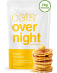 Oats Overnight - Maple Pancakes - Vegan, 20g Protein, High Fiber Breakfast Shake - Gluten Free, Non GMO Oatmeal (2.5 oz per meal) (8 Pack)