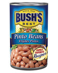 BUSHS BEST 16 oz Canned Pinto Beans Source of Plant Based Protein and Fiber Low Fat Gluten Free Great For Soups Salads and More Pack of 12