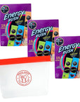 Energy Drink Mix Bundle by Snack Mode Three 498 Oz Boxes of 4C Energy Rush in Citrus Berry  Orange Flavors Single Serve Drink Mix Packets Bundle Comes with a Reusable Snack Pouch