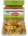 Quartered Artichokes In Oil Roman Style Premium Quality Chef Selection 99 oz 280 g Antipasto Seasoned Carciofi Product of Italy Fratelli DAmico