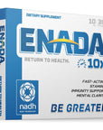 ENADA 10X NADH Supplement with Fast Acting Formula for Active Lifestyle | Natural Energy Booster Great for Jet Lag, Athletic Performance & Studying | Improves Stamina and Mental Clarity | 30 Lozenge