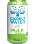 C2O The Orginal Coconut Water with Pulp PlantBased Hydration Non GMO Essential Electrolytes 105 FL OZ 3 Packs of 8 24 Cans Total