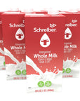 Schreiber Whole Milk Shelf Stable Milk Low Fat with Vitamin A  D 32 oz 6 Pack