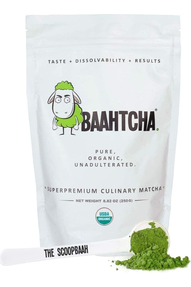 Baahtcha - USDA Organic Matcha Green Tea Powder - Premium Culinary Grade Natural Caffeine Energy Booster, Antioxidant, Weight Loss - Gluten Free, Vegan - Value Size, 250g