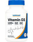 Nutricost Vitamin D3 5,000 IU, 240 Softgels - Non-GMO and Gluten Free Vitamin D