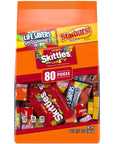 SKITTLES, STARBURST & LIFE SAVERS Gummy Variety Pack Fun Size Chewy Candy, 80 Piece Bag