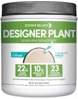 Designer Wellness, Designer Plant Meal Replacement, Pea Protein and Organic Sprouted Rice Protein Powder with Vitamins, Minerals, Healthy Fats, and Antioxidants, Madagascar Vanilla, 1.32 Pounds