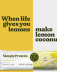 Simply Protein Lemon Coconut Protein Bars, Vegan Protein Bars Low Sugar High Protein, Gluten Free, 12 Pack