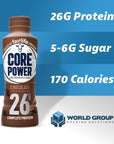 Fairlife Core Power 26g Protein Milk Shakes Variety Pack Vanilla and Chocolate Flavor Ready To Drink for Workout Recovery 14oz Pack of 12 By World Group Packing Solutions