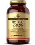 Solgar Double Strength Omega-3 700 mg, 120 Softgels - Fish Oil Supplement - Support for Cardiovascular, Joint & Cellular Health - Contains EPA & DHA Omega 3 Fatty Acids - Gluten Free - 120 Servings