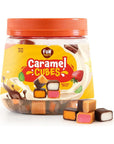 Funtasty Caramel Cubes Candy, Assorted Flavors, Gluten-Free, Individually Wrapped, Jar 24 Ounces (Over 100 Pieces)