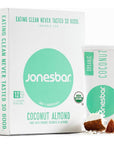 JONESBAR USDA Organic Fruit & Nut Bar, Non-GMO, Kosher, Vegan, Gluten Free, Simple Snack Bar (Coconut Almond, 12 Count (Pack of 1))