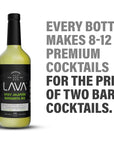 LAVA Premium Spicy Jalapeño Margarita Mix by LAVA Craft Cocktail Co Made with Real Jalapeños Agave Nectar Key Limes Lots of Flavor and Ready to Use 1Liter Glass Bottle