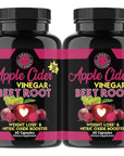 Angry Supplements Apple Cider Vinegar + Beet Root Capsules - 2-Bottles