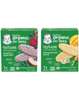 Gerber Organic Teethers Variety Pack, 1 Mango Banana Carrot, 1 Blueberry Apple Beet, 48 wafers