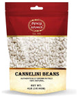 Spicy World Cannelini Beans 4 LB  From Italy  Dried White Medium Sized Kidney Beans Cannellini