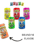 Fountain City Fulfillment Warheads Soda with Warheads Candy Variety Pack  Party Box Sampler Pack With Black Cherry Blue Raspberry Watermelon Green Apple Lemon  Peach Drinks Cocktail Mixers 12oz Cans 6 Pack