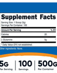 Nutricost L-Glutamine Powder (500 Grams) Unflavored - Gluten Free & Non-GMO, 100 Servings