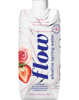 Flow Alkaline Spring Water Strawberry and Rose Flavored Naturally Alkaline Water With Electrolytes And Essential Minerals  EcoFriendly Pack BPAFree NonGMO 12 Pack of 169 FL Bottles