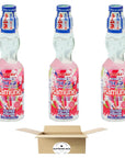 KimuraRamune Lychee Flavour Ramune Soft Drink 200 Ml  Pack of 3 600 ml in total