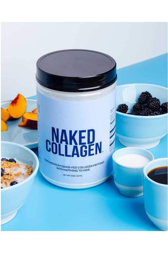 NAKED nutrition Naked Collagen - Collagen Peptides Protein Powder, 60 Servings Pasture-Raised, Grass-Fed Hydrolyzed Collagen Supplement | Paleo Friendly, Non-GMO, Keto, Gluten Free | Unflavored 20Oz