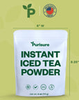 Purisure Unsweetened Iced Tea Powder Instant Black Tea Powder Real Black Tea Leaves Powdered Iced Tea Unsweetened with ZeroCalories Sugarless Instant Tea Powder 4 oz 192 Serving Pack