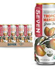 SevenTeas Tropical Mango Green Tea 16 OZ Pack of 12 Cans Organic Iced Tea