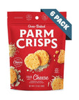 ParmCrisps - Four Cheese Parm Crisps, Made Simply with 100% REAL Cheese | Healthy Keto Snacks, Low Carb, High Protein, Gluten Free, Oven Baked, Keto-Friendly | 1.75 Oz (Pack of 6)