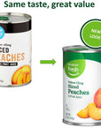 Amazon Fresh Yellow Cling Sliced Peaches in Fruit Juice 15 Oz Previously Happy Belly Packaging May Vary